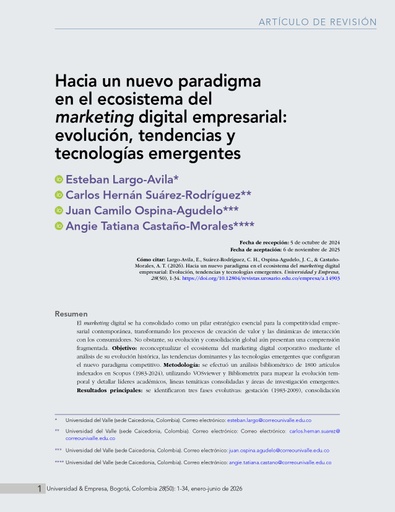 Hacia un nuevo paradigma en el ecosistema del marketing digital empresarial: evolución, tendencias y tecnologías emergentes