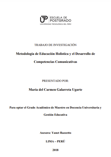 Metodología de educación holística y el desarrollo de competencias comunicativas