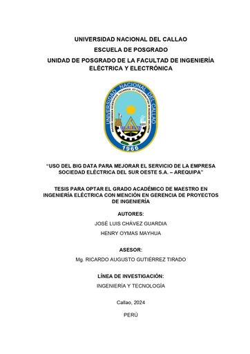 Uso del Big Data para mejorar el servicio de la empresa sociedad eléctrica del Sur Oeste S.A. – Arequipa
