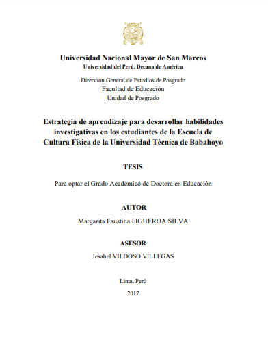 Estrategia de aprendizaje para desarrollar habilidades investigativas en los estudiantes