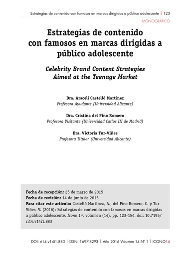 Estrategias de contenido con famosos en marcas dirigidas a público adolescente