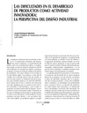 Las dificultades en el desarrollo de productos como actividad innovadora: la perspectiva del diseño industrial