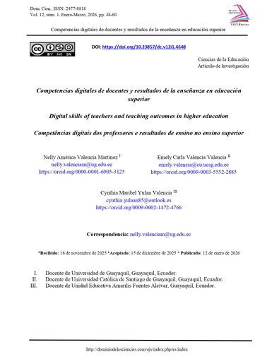 Competencias digitales de docentes y resultados de la enseñanza en educación superior
