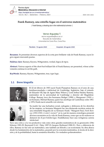 Revista Digital Matemática, Educación e Internet Vol. 21 No. 1