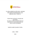 La realimentación del asesor de tesis de posgrado: una mirada del tesista