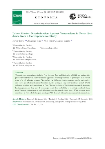 Revista Economía Vol. 47 No. 94