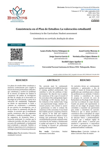 Revista de Investigación en Ciencias de la Educación, Horizontes Vol. 8 Núm. 34