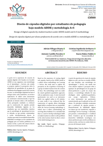 Revista de Investigación en Ciencias de la Educación, Horizontes Vol. 8 Núm. 32