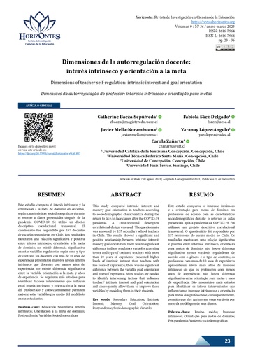 Revista de Investigación en Ciencias de la Educación, Horizontes Vol. 9 Núm. 36