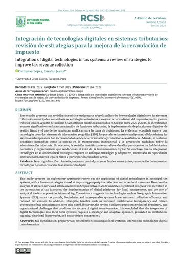 Revista Científica de Sistemas e Informática Vol. 6 No. 1