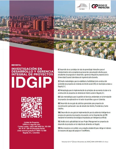 Revista Investigación en Desarrollo y Gerencia Integral de Proyectos Vol. 8 Núm. 1