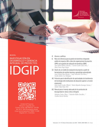 Revista Investigación en Desarrollo y Gerencia Integral de Proyectos Vol. 4 Núm. 1