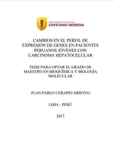 Cambios en el perfil de expresión de genes en pacientes peruanos jóvenes con carcinoma hepatocelular