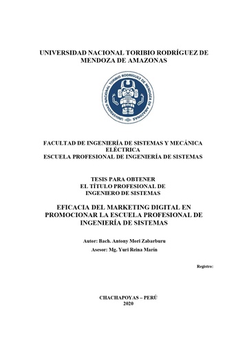 Eficacia del marketing digital en promocionar la escuela profesional de ingeniería de sistemas