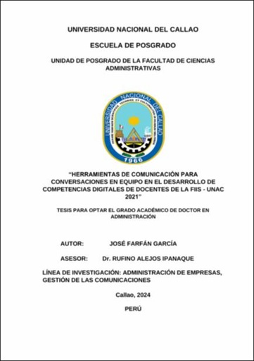 Herramientas de comunicación para conversaciones en equipo en el desarrollo de competencias digitales de docentes de la FIIS - UNAC 2021