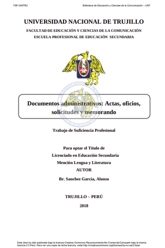 Documentos administrativos: Actas, oficios, solicitudes y memorando