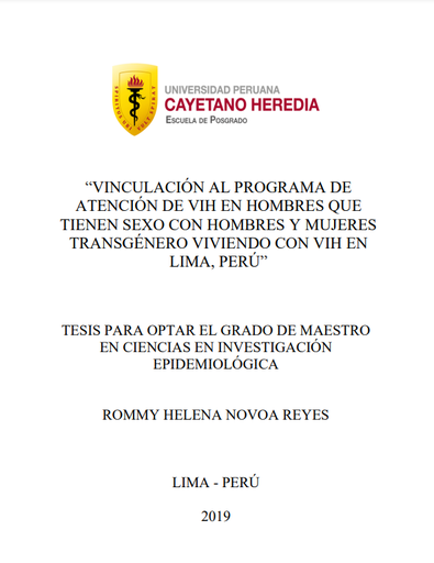 Vinculación al programa de atención de VIH en hombres que tienen sexo con hombres y mujeres transgénero viviendo con VIH en Lima