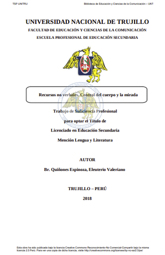 Recursos no verbales. Control del cuerpo y la mirada