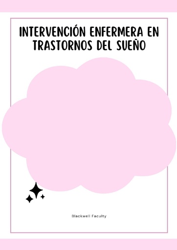 INTERVENCIÓN ENFERMERA EN TRASTORNOS DEL SUEÑO