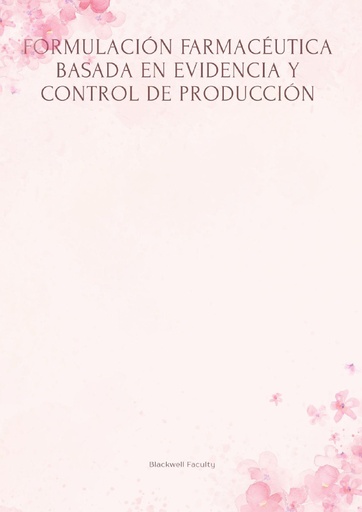 FORMULACIÓN FARMACÉUTICA BASADA EN EVIDENCIA Y CONTROL DE PRODUCCIÓN