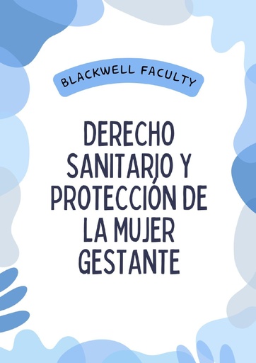 DERECHO SANITARIO Y PROTECCIÓN DE LA MUJER GESTANTE