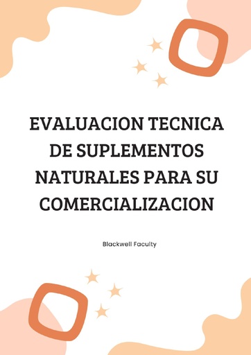 EVALUACION TECNICA DE SUPLEMENTOS NATURALES PARA SU COMERCIALIZACION