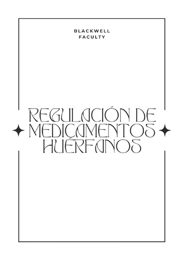 REGULACIÓN DE MEDICAMENTOS HUÉRFANOS