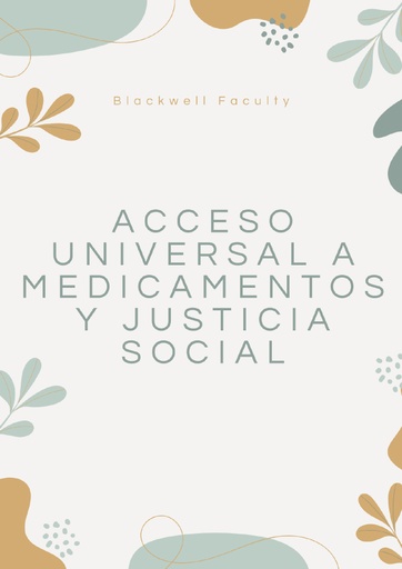 ACCESO UNIVERSAL A MEDICAMENTOS Y JUSTICIA SOCIAL