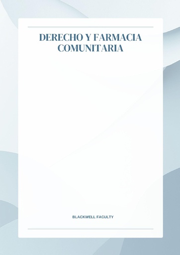 DERECHO Y FARMACIA COMUNITARIA