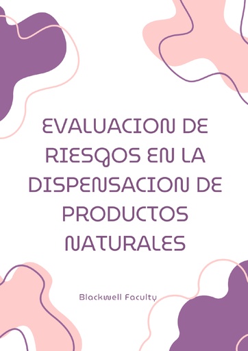EVALUACION DE RIESGOS EN LA DISPENSACION DE PRODUCTOS NATURALES