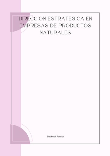 DIRECCION ESTRATEGICA EN EMPRESAS DE PRODUCTOS NATURALES