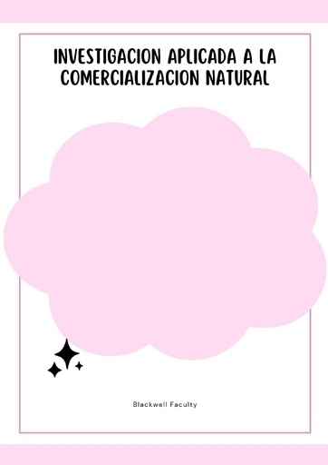INVESTIGACION APLICADA A LA COMERCIALIZACION NATURAL