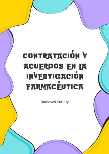 CONTRATACIÓN Y ACUERDOS EN LA INVESTIGACIÓN FARMACÉUTICA
