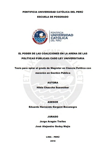 El poder de las coaliciones en la arena de las políticas públicas: caso ley universitaria