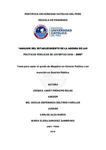 Análisis del establecimiento de la agenda de las políticas públicas de juventud 2000 - 2006