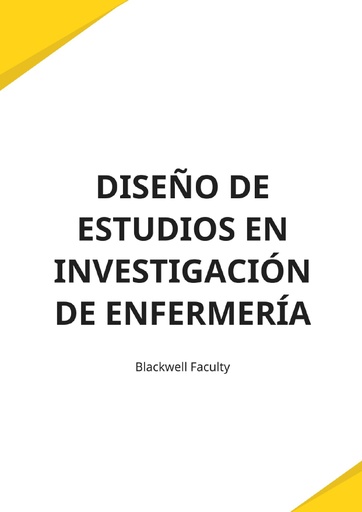 DISEÑO DE ESTUDIOS EN INVESTIGACIÓN DE ENFERMERÍA