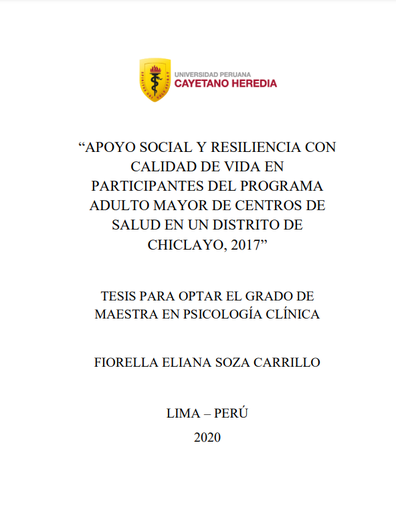 Apoyo social y resiliencia con calidad de vida en participantes del Programa Adulto Mayor de centros de salud en un distrito de Chiclayo