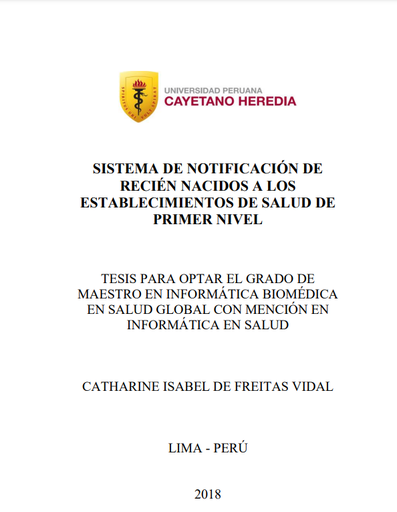 Sistema de notificación de recién nacidos a los establecimientos de salud de primer nivel