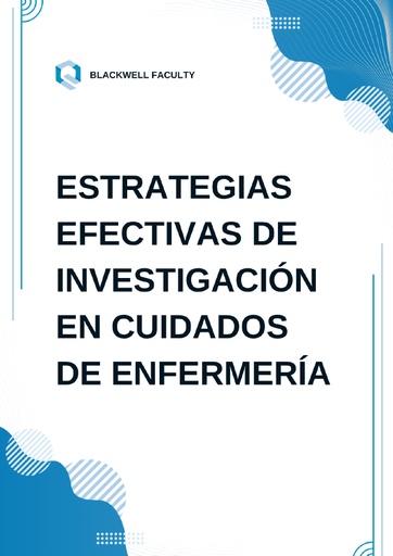 ESTRATEGIAS EFECTIVAS DE INVESTIGACIÓN EN CUIDADOS DE ENFERMERÍA
