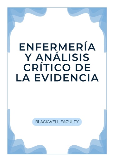 ENFERMERÍA Y ANÁLISIS CRÍTICO DE LA EVIDENCIA