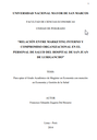 Relación entre marketing interno y compromiso organizacional en el personal de salud