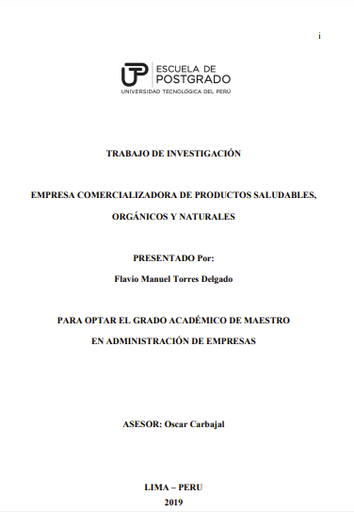 Empresa comercializadora de productos saludables, orgánicos y saludables