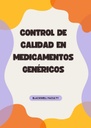 CONTROL DE CALIDAD EN MEDICAMENTOS GENÉRICOS