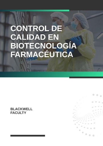 CONTROL DE CALIDAD EN BIOTECNOLOGÍA FARMACÉUTICA
