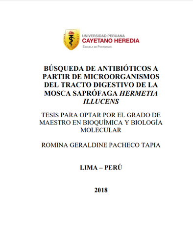 Búsqueda de antibióticos a partir de microorganismos del tracto digestivo de la mosca saprófaga Hermetia illucens