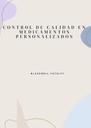 CONTROL DE CALIDAD EN MEDICAMENTOS PERSONALIZADOS