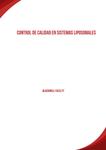 CONTROL DE CALIDAD EN SISTEMAS LIPOSOMALES