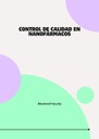 CONTROL DE CALIDAD EN NANOFÁRMACOS