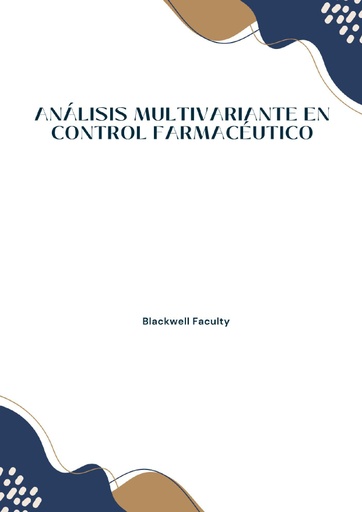 ANÁLISIS MULTIVARIANTE EN CONTROL FARMACÉUTICO
