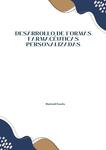 DESARROLLO DE FORMAS FARMACÉUTICAS PERSONALIZADAS